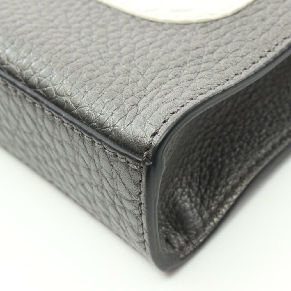 Fendi Eye Clutch Flat Leather Bugs White Gray Bag - Picture 5 of 6
